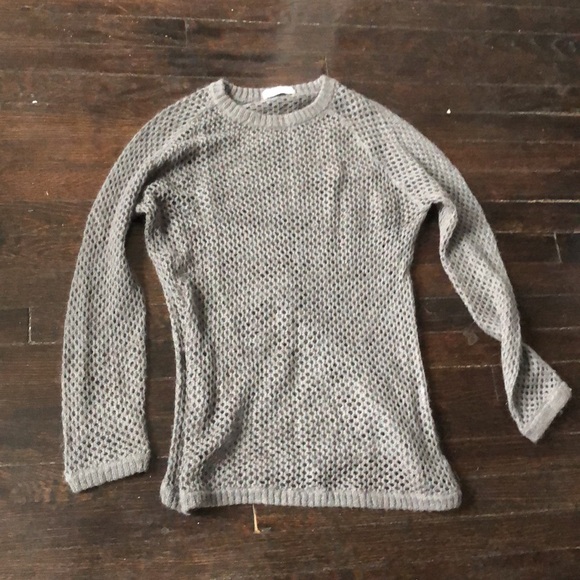 RODEBJER dark grey open knit lagenlook sweater beach cover up minimalist  size S - Picture 9 of 9